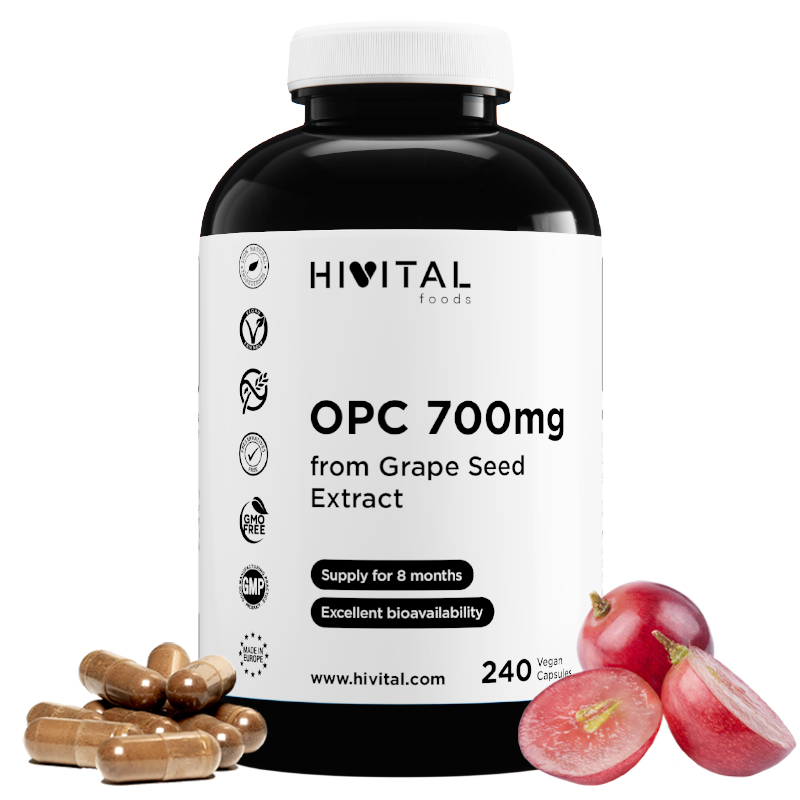 ▷ OPC Semilla De Uva 700 Mg | 240 Cápsulas Veganas