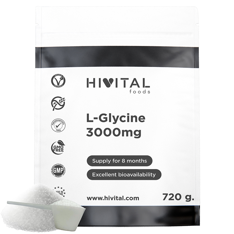 ▷ L-Glicina 3000 Mg | 720 Gramos De Polvo Vegano