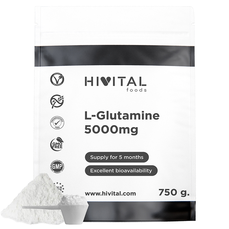 ▷ L-Glutamina 5000 Mg | 750 Gramos De Polvo Vegano